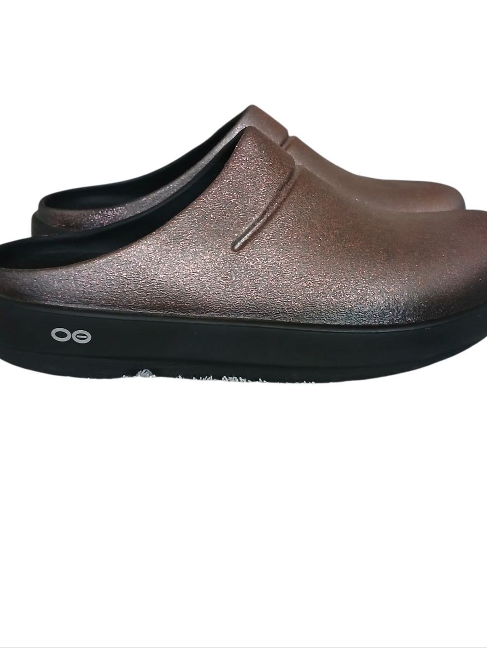OOfos OOcloog Luxe Recovery Mules Women's 10 Rose Sparkle Comfort Cushioned